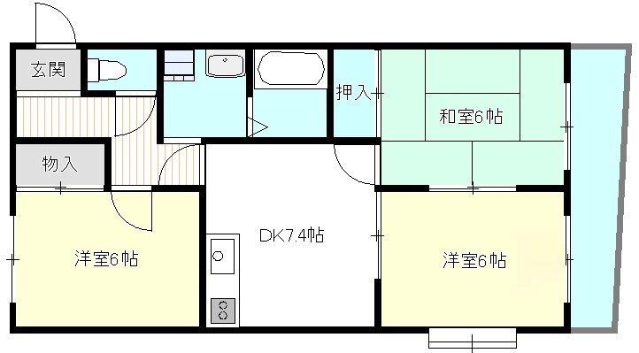 ウインステージ大鹿(3DK/3階)の間取り写真