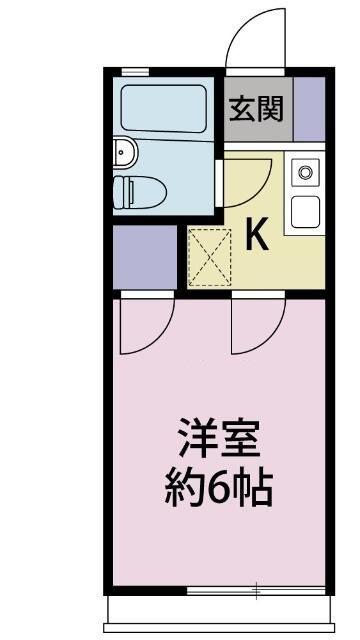 ドムスAK(1K/2階)の間取り写真