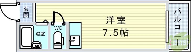 コンフォート豊中リバーサイド2(ワンルーム/1階)の間取り写真