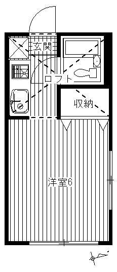 ロフトハウスアルファ(ワンルーム/2階)の間取り写真