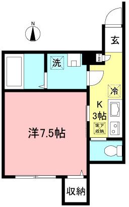 シャーメゾン経堂(1K/1階)の間取り写真