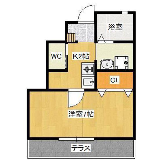 GRANTAGE(1K/1階)の間取り写真