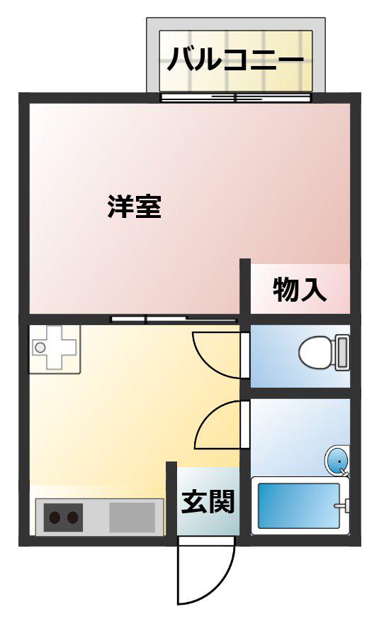 ロゼッタ別宮(1DK/1階)の間取り写真