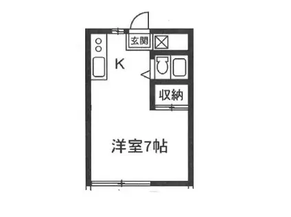 シティハイツA(ワンルーム/2階)の間取り写真