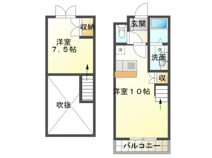 チェリースメル(ワンルーム/1階)の間取り写真