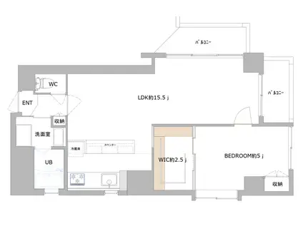 グランドムール堺町二条(1LDK/1階)の間取り写真