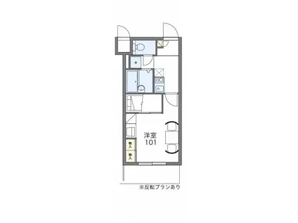 AS 61(1K/1階)の間取り写真