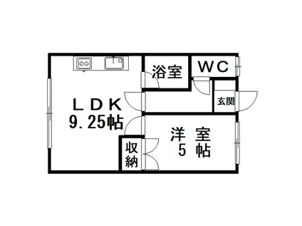 ハイツポパイ(1LDK/2階)の間取り写真