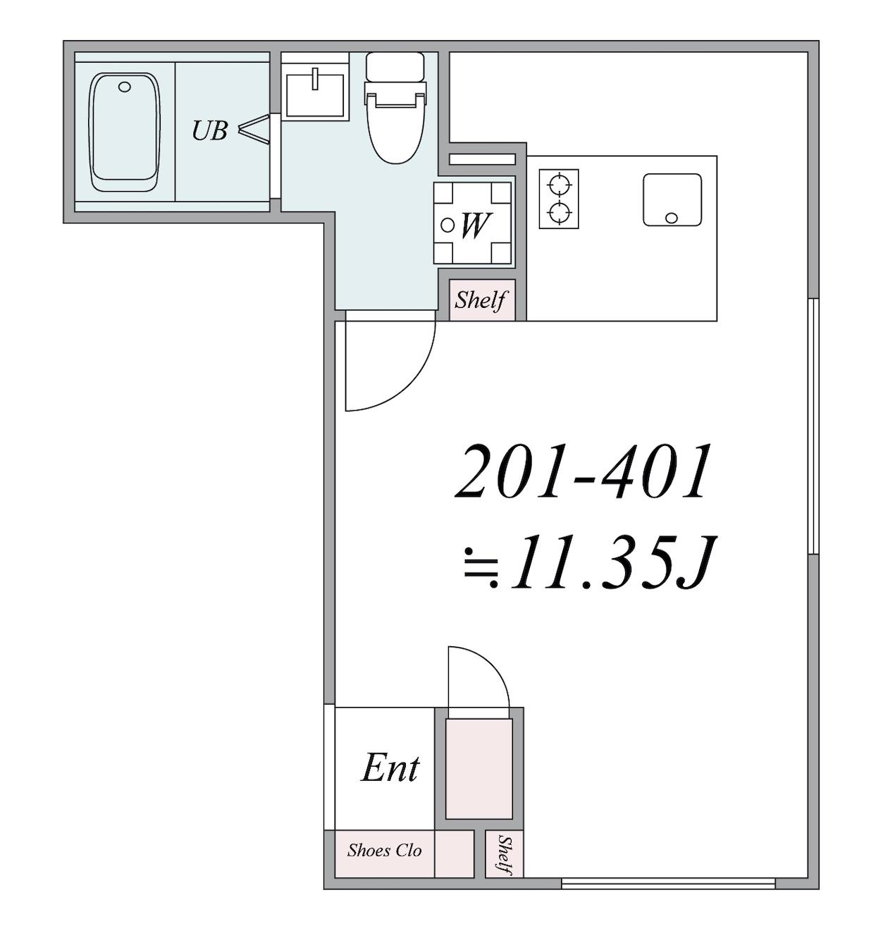 TRIAS211(1DK/3階)の間取り写真