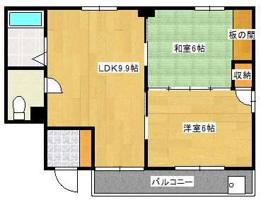 高橋ビル(2LDK/1階)の間取り写真
