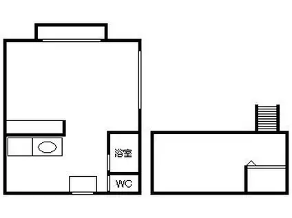 カリーナ西北(ワンルーム/2階)の間取り写真