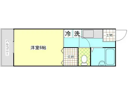 サンハイツ柴田(ワンルーム/2階)の間取り写真