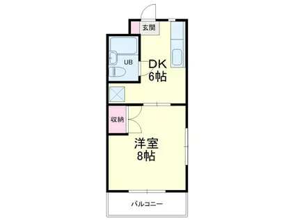 サンパレス木下(1DK/2階)の間取り写真