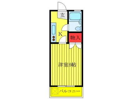 プチメゾンタケウチ(1K/2階)の間取り写真