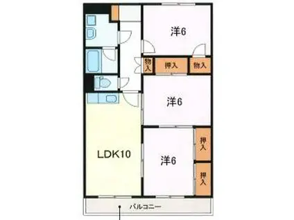 ロイヤルガーデン徳倉弐番館(3LDK/3階)の間取り写真