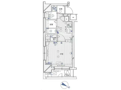 パークウェルツインズ西新宿ノースピア(1K/8階)の間取り写真