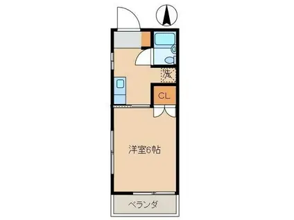 芦花ハウスA(1K/1階)の間取り写真