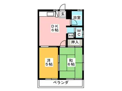 メゾン米倉(2DK/3階)の間取り写真