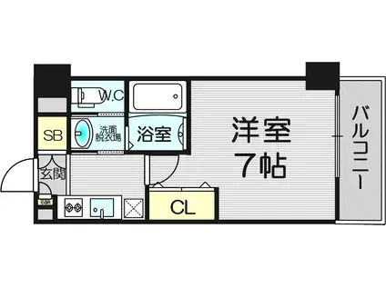 新栄プロパティーTEN8(1K/7階)の間取り写真