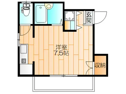 第8シバタハウス(ワンルーム/2階)の間取り写真