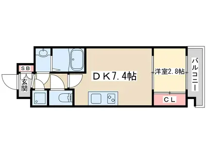 セレニテ江坂ミラク(1DK/4階)の間取り写真
