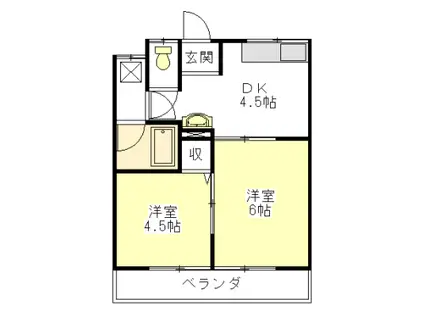 さつき荘(2DK/2階)の間取り写真