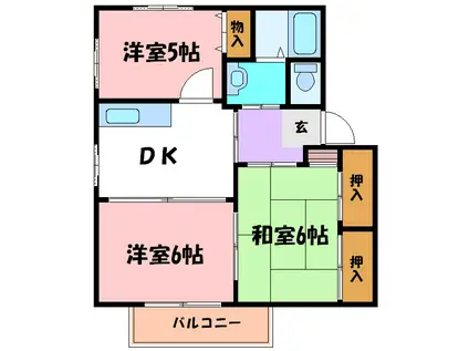 安井ハイツ(3DK/2階)の間取り写真