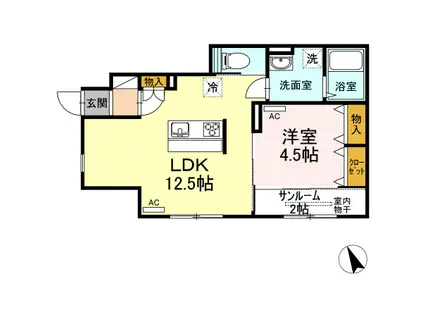 DEAR COURT 武蔵野(1LDK/1階)の間取り写真