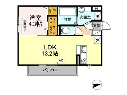 アイ・アイマンションII(1LDK/3階)の間取り写真