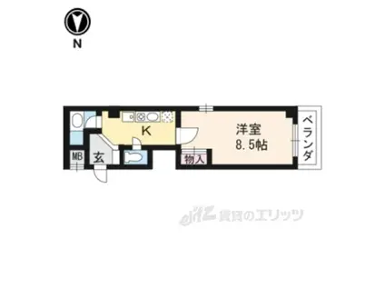 クオーレ京都(ワンルーム/5階)の間取り写真