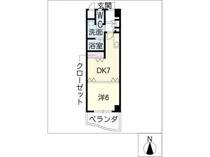 名駅ドットマンション(1DK/5階)の間取り写真
