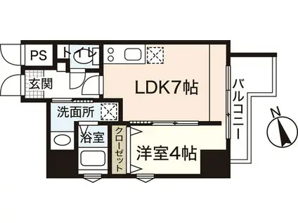 KATAYAMABLDG25(1LDK/10階)の間取り写真