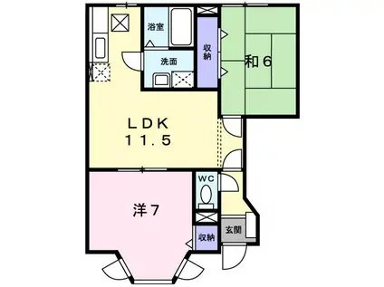 ファミールメゾン(2LDK/1階)の間取り写真