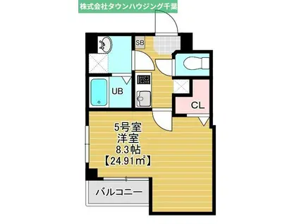 SERRA蘇我(1K/1階)の間取り写真