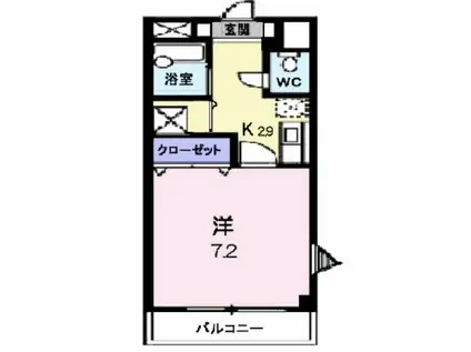 グランシャリオII(1K/1階)の間取り写真