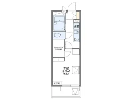 レオパレスエスティーハイム(1K/2階)の間取り写真