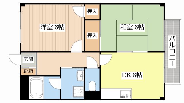TMハイツ(2DK/1階)の間取り写真