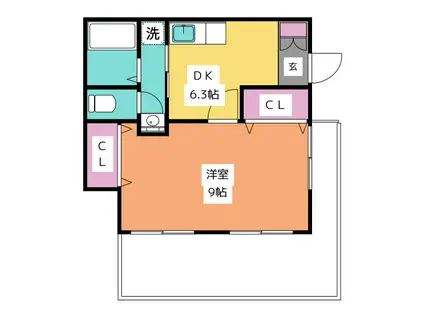 矢口ハイツ(1DK/1階)の間取り写真