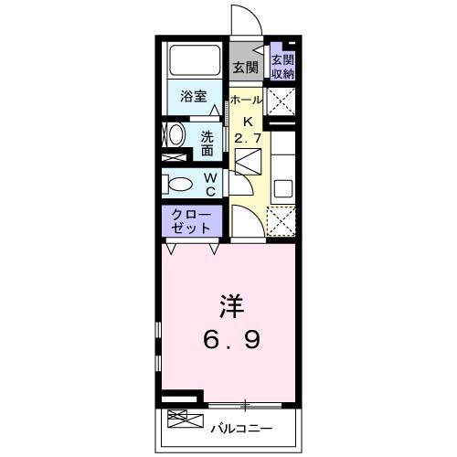 CASA天神(1K/1階)の間取り写真