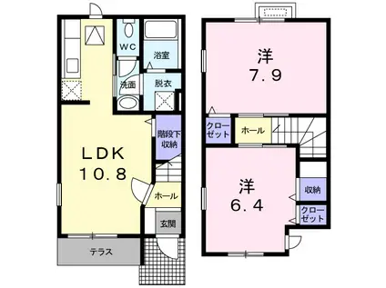 ジェイドV(2LDK/1階)の間取り写真