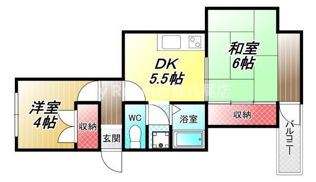 ソーシャル山本(2DK/2階)の間取り写真