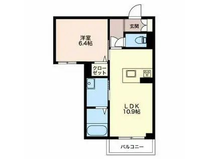 ALMENT YAMATOII(1LDK/2階)の間取り写真