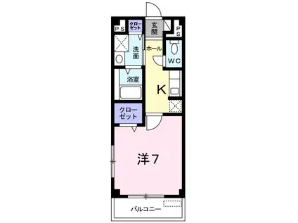 アメニティ-(1K/1階)の間取り写真