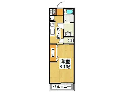 リブリ・ラ サンサリテ西船橋(1K/3階)の間取り写真