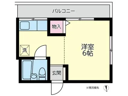 プレジオ福田(ワンルーム/1階)の間取り写真