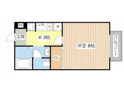 デジール的場(1K/1階)の間取り写真