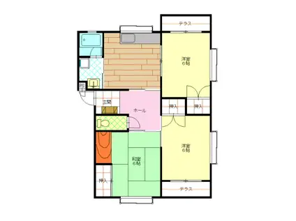 コーポ・サンパレスA(3DK/2階)の間取り写真