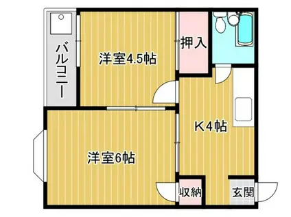 シティコーポ明伴(2K/4階)の間取り写真