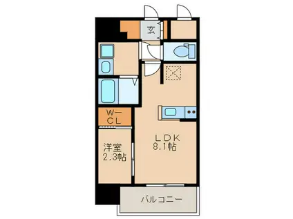 ALLEM YOSHIZUKA(1LDK/6階)の間取り写真