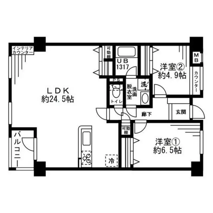 レジディア六本木檜町公園 6階階 間取り